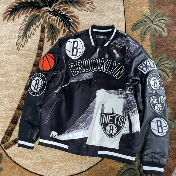 PRO STANDARD BROOKLYN NETS WOOL BLENDED LOGO VARSITY JACKET MEN'S SIZE 3XL NWT - Picture 8 of 10